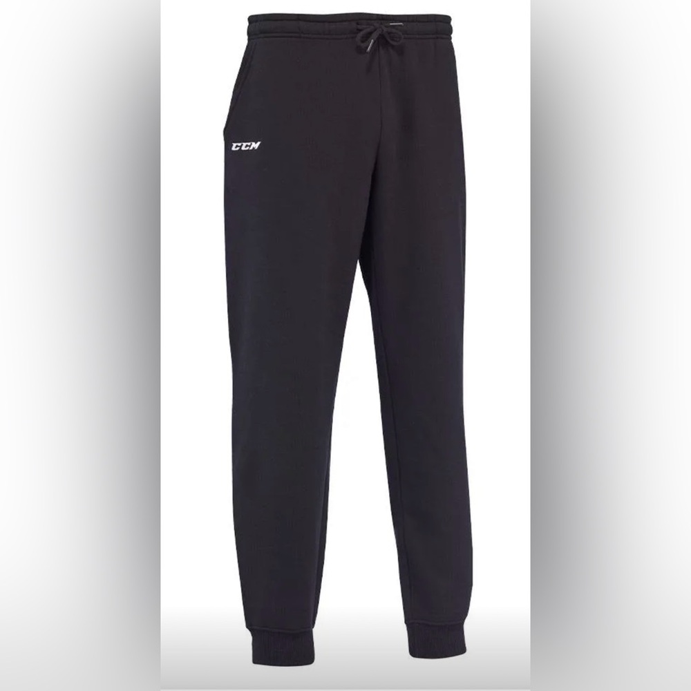 CCM HOCKEY TEAM FLEECED CUFFED JOGGER - Black, size Youth Large HOCKEY